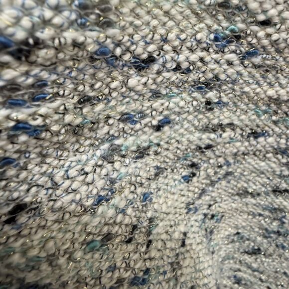 Loft women Boucle Mock Neck Shirt Blue plus size 24/26 knit abstract blue/gray - Picture 7 of 8